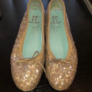 Thierry Rabotin Wanda Sequins Flat Shoes size 8